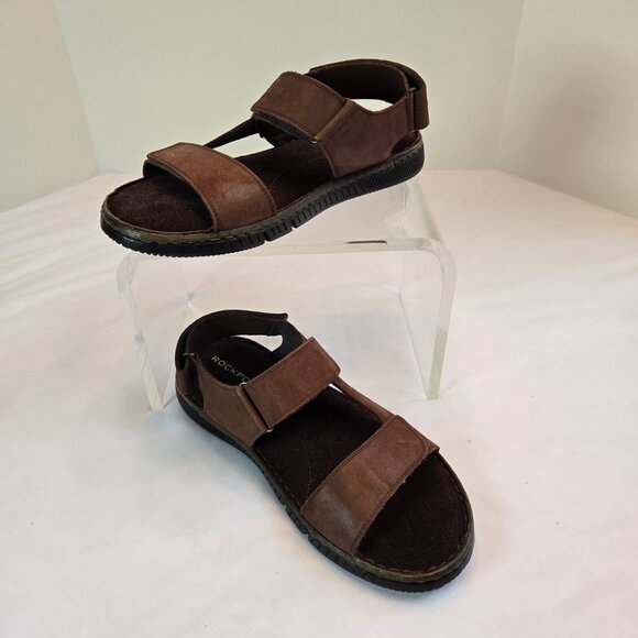 ROCKPORT Men's Jhett Sandals Sz: 8.5 Dark Brown Nubuck - Picture 4 of 13